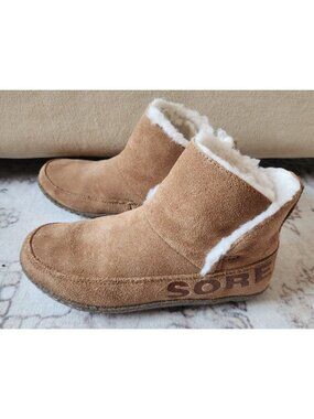 Sorel Women's Sz. 6 Brown Suede Leather Nakiska Lined Boots